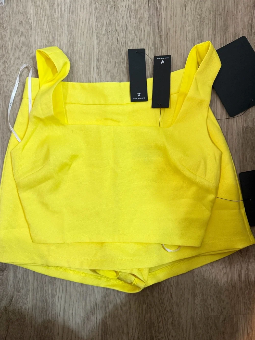 NWT Lulus Divinely Sunny Light Yellow Sleeveless Two-piece Romper - Size XS